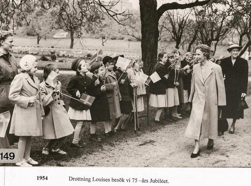 Drottning Louise på besök 1954.