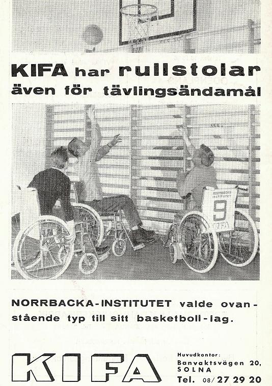 Annons om en ny basketrullstol 1963.