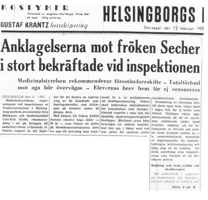 Skandalen 1950 rapport från inspektionen