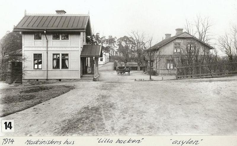 Maskinistens hus och "Asylen" 1914.